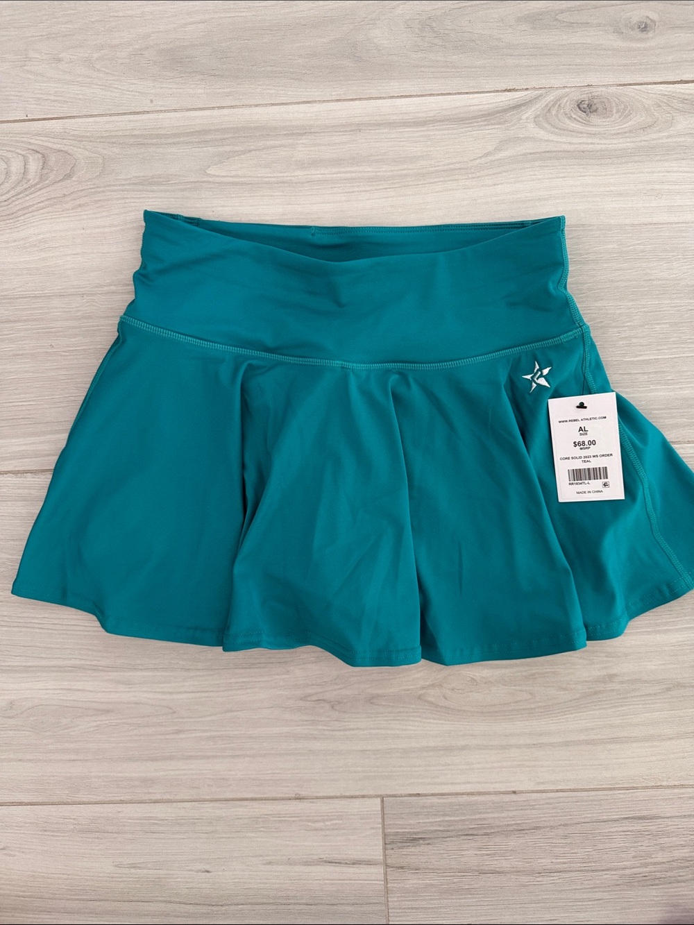 Teal Athletic Skater Skirt with Flared Hem - Unbranded